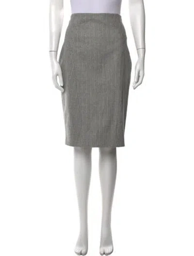 Pre-owned Jil Sander Wool Midi Length Skirt In Gray