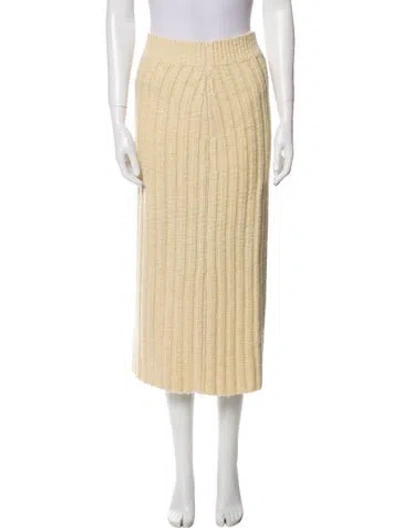 Pre-owned Jil Sander Wool Midi Length Skirt In Neutral