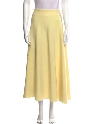 Pre-owned Jil Sander Wool Midi Length Skirt In Yellow