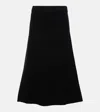 Jil Sander Wool Midi Skirt In Black