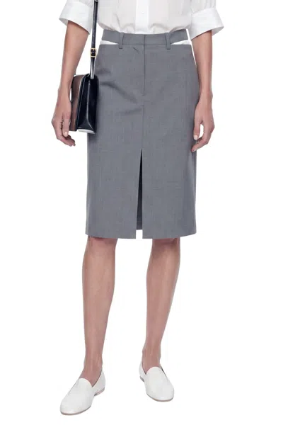 Jil Sander Wool Midi Skirt In Gray