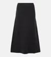 Jil Sander Wool Midi Skirt In Grey