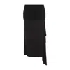 Jil Sander Wool Midi Skirt With Hem And Draping In Black