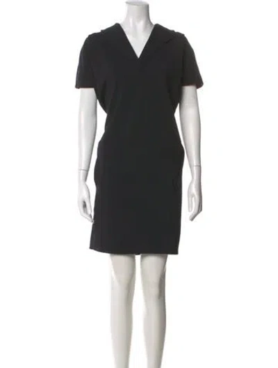 Pre-owned Jil Sander Wool Mini Dress In Black