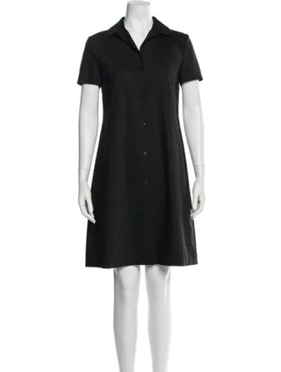 Pre-owned Jil Sander Wool Mini Dress In Black