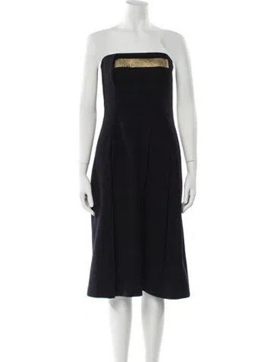 Pre-owned Jil Sander Wool Mini Dress In Black