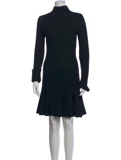 Pre-owned Jil Sander Wool Mini Dress In Black