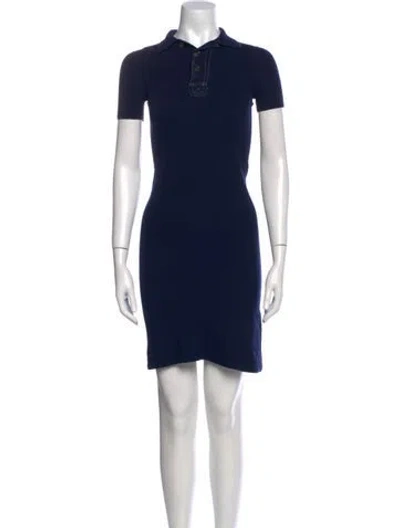 Pre-owned Jil Sander Wool Mini Dress In Blue