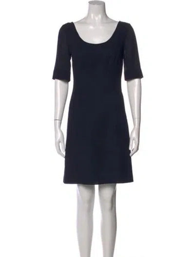 Pre-owned Jil Sander Wool Mini Dress In Blue
