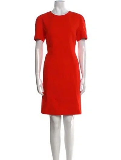 Pre-owned Jil Sander Wool Mini Dress In Orange