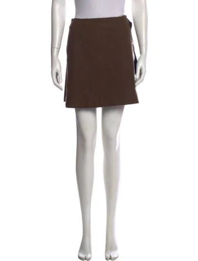 Pre-owned Jil Sander Wool Mini Skirt In Brown