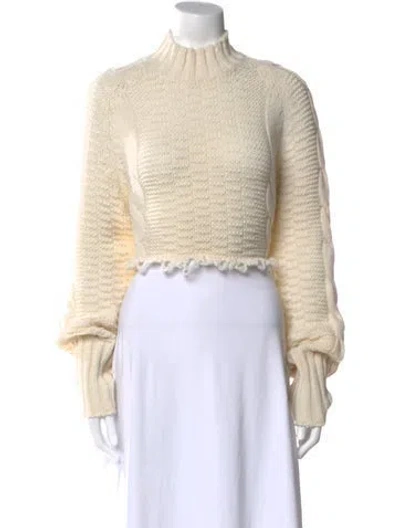 Pre-owned Jil Sander Wool Mock Neck Sweater In Neutral