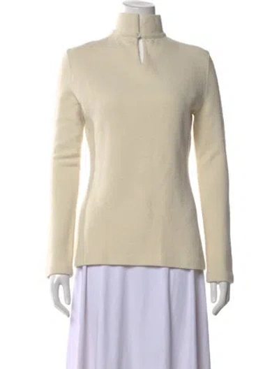 Pre-owned Jil Sander Wool Mock Neck Sweater In Neutral