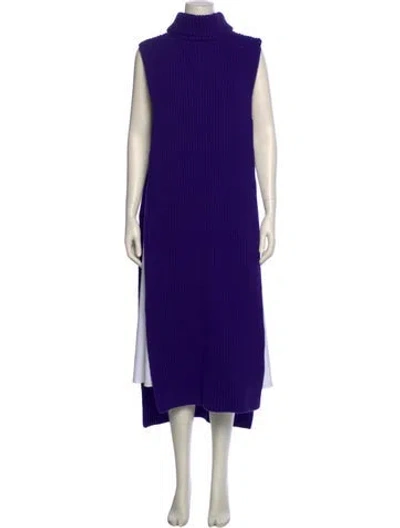 Pre-owned Jil Sander Wool Mock Neck Sweater In Purple