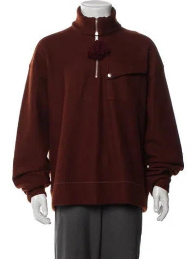 Pre-owned Jil Sander Wool Mock Neck Sweatshirt In Brown