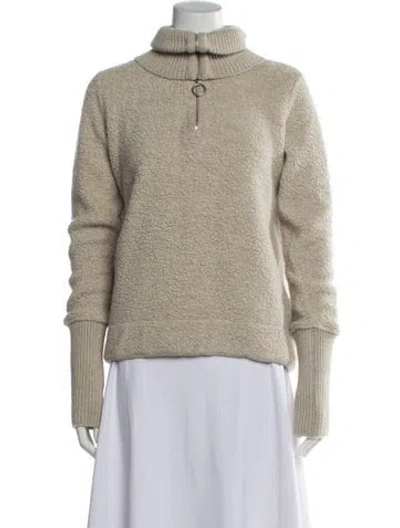 Pre-owned Jil Sander Wool Mock Neck Sweatshirt W/ Tags In Neutral