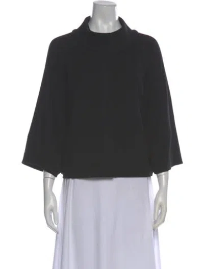 Pre-owned Jil Sander Wool Mock Neck Top In Black