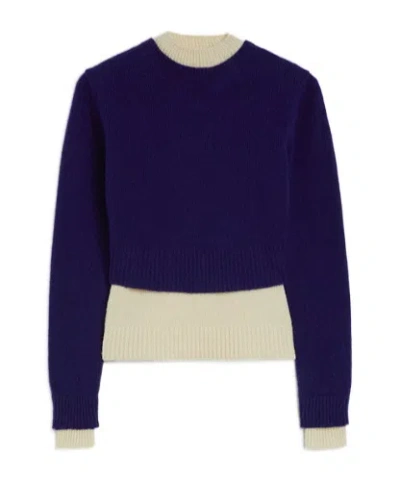 Jil Sander Wool Mock-neck Sweater In Multi