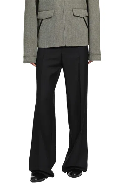 Jil Sander Wool Mohair Canvas Trousers In Black