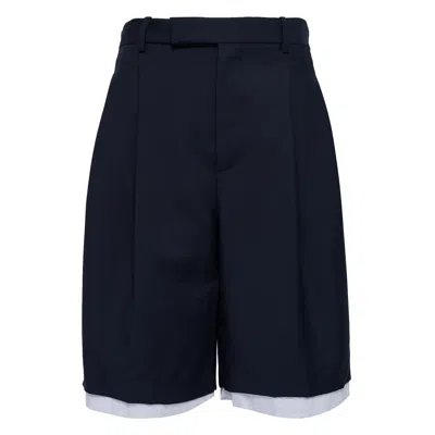 Jil Sander Wool Mohair Shorts In Blue