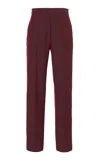 Jil Sander Wool-mohair Straight-leg Pants In Burgundy
