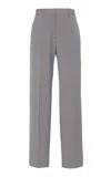 Jil Sander Wool-mohair Straight-leg Pants In Grey