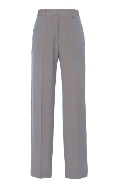 Jil Sander Wool-mohair Straight-leg Pants In Grey