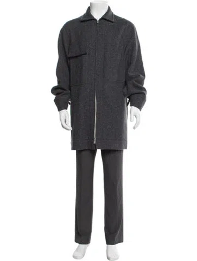 Pre-owned Jil Sander Wool Overcoat In Blue