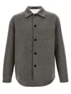Jil Sander Wool Overshirt Casual Jackets And Parka Gray