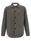 Jil Sander Wool Overshirt Casual Jackets And Parka Gray