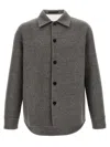 Jil Sander Wool Overshirt Casual Jackets And Parka Gray