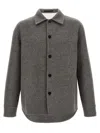 Jil Sander Wool Overshirt Casual Jackets And Parka Gray