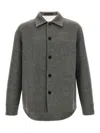 Jil Sander Wool Overshirt Casual Jackets And Parka Gray