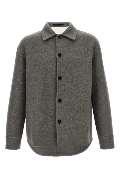 Jil Sander Wool Overshirt In Gray