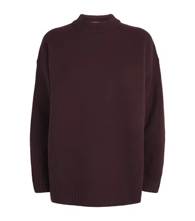 Jil Sander Wool Oversized Sweater In Purple
