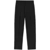 Jil Sander Wool Logo Cuffed Trousers In Black