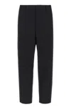 Jil Sander Cropped Wool Gabardine Trousers With Elastic Waistband In Black