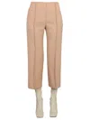 Jil Sander Wool Trousers With Slits And High Waist In Nude