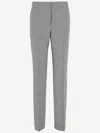 Jil Sander Wool Checked Trousers In Grey