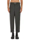 Jil Sander Check-pattern Belted Trousers In Grey