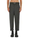 Jil Sander Check-pattern Belted Trousers In Grey