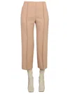 Jil Sander Cropped Wide-leg Wool Pants In Neutral