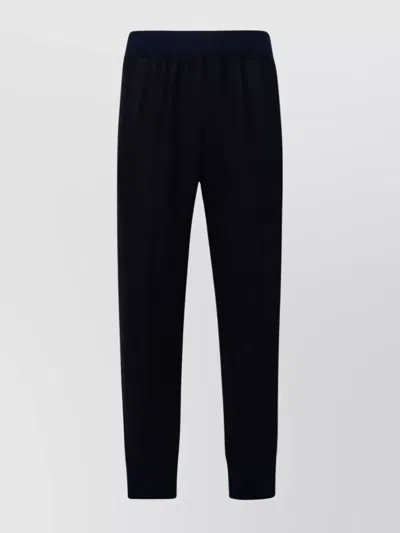 Jil Sander Wool Pants With Ribbed Cuffs And Tapered Fit In Black
