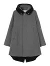 Jil Sander Jw-print Hooded Parka Coat In Grey