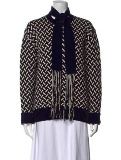 Pre-owned Jil Sander Wool Patterned Sweater In Black