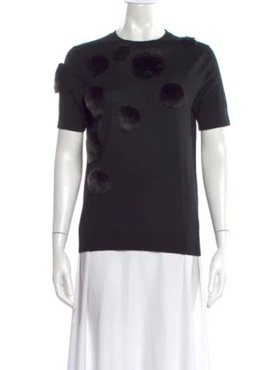 Pre-owned Jil Sander Wool Patterned Top In Black