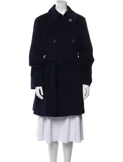 Pre-owned Jil Sander Wool Peacoat In Blue