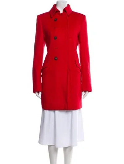 Pre-owned Jil Sander Wool Peacoat W/ Tags In Red