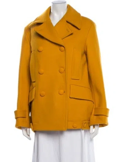 Pre-owned Jil Sander Wool Peacoat In Yellow