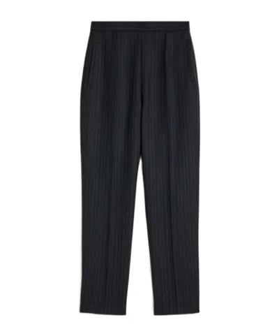 Jil Sander Wool Pinstripe Trousers In Black